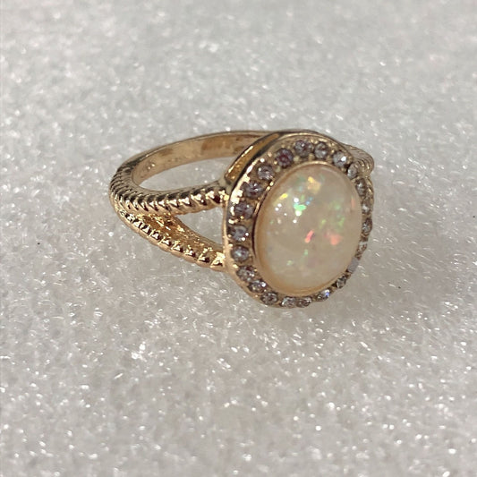 Fashion Gold Inlaid Zirconium Women's Ring